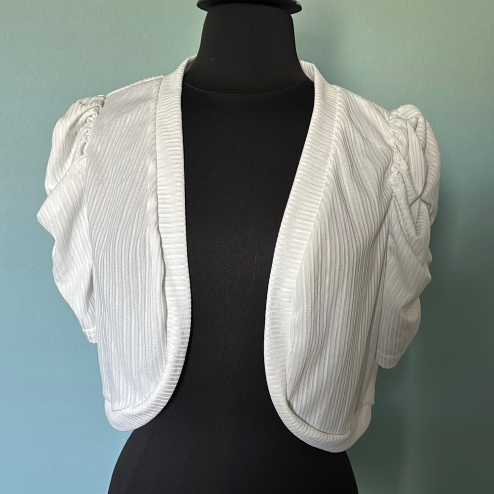 White Cropped Bolero Jacket